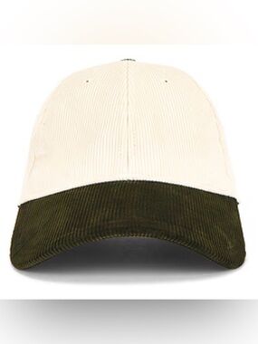 NWT: rag & bone Harlow Corduroy Baseball Cap Ecru & Olive, $128 Retail